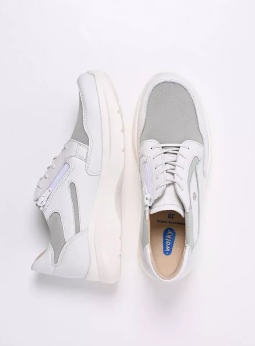 Impact S2F - wit/grijsgroen combi stretchleer