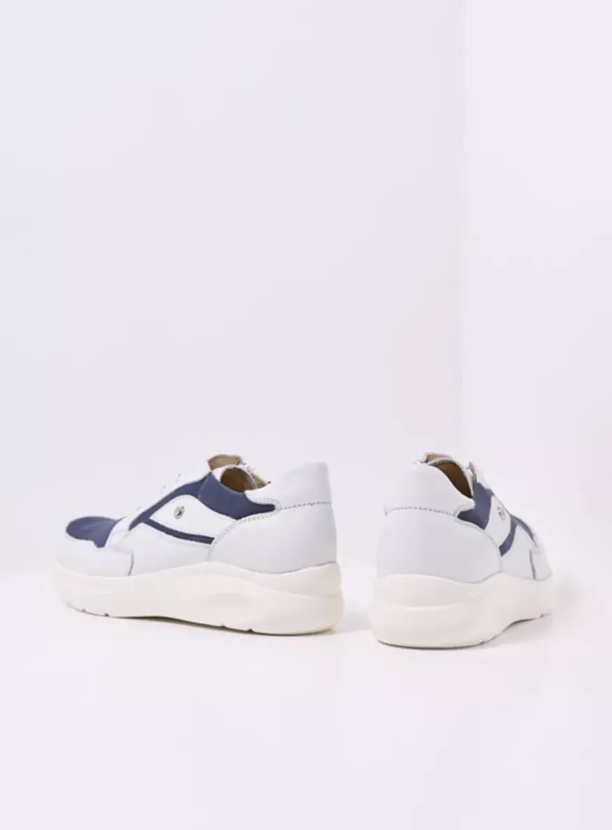 Impact S2F - wit/jeans combi stretch leer