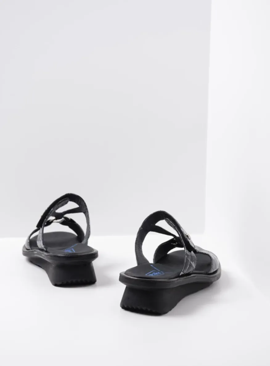 Isa - antraciet croco lakleer