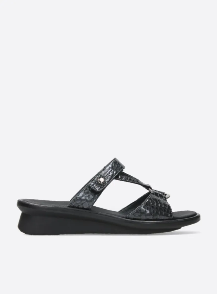 Isa - antraciet crocolook lakleer