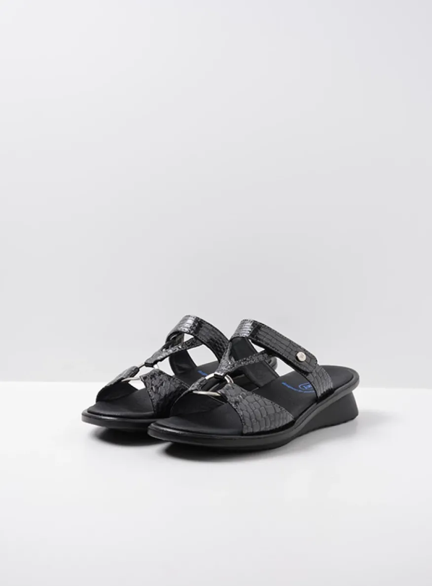 Isa - antraciet crocolook lakleer