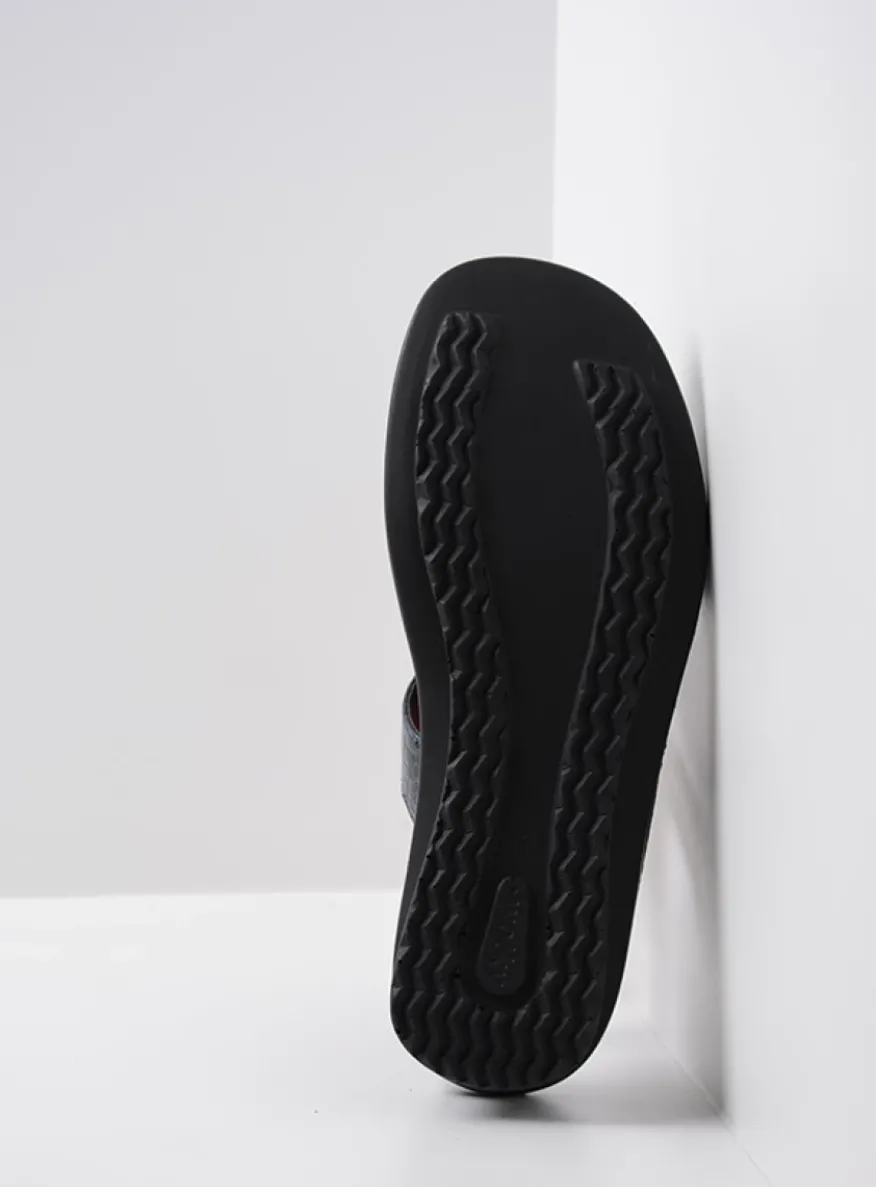 Isa - blauw crocolook lakleer