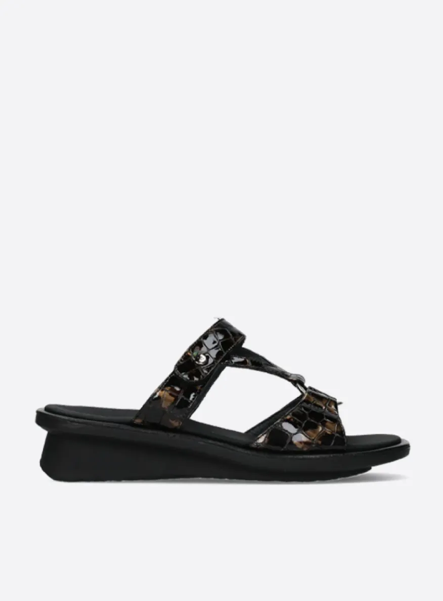 Isa - brons croco lakleer