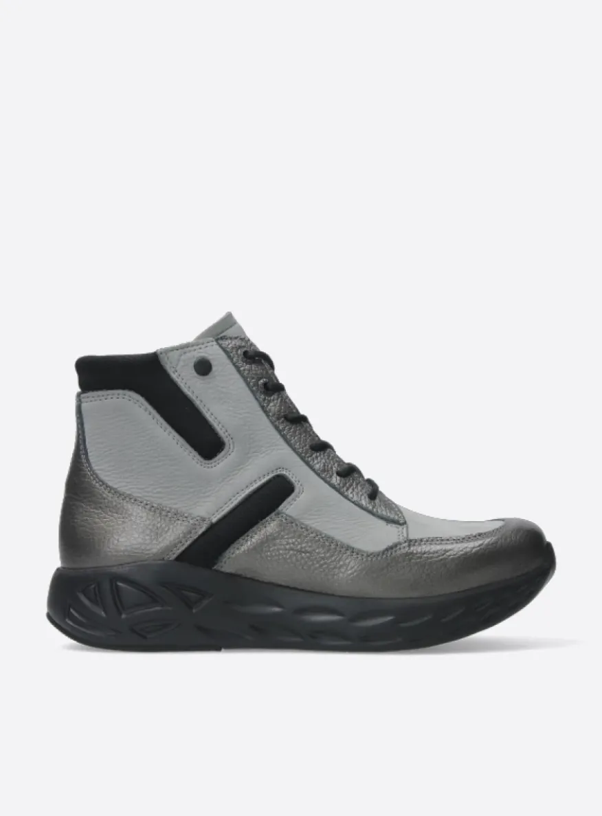 Leap - antraciet combi leer