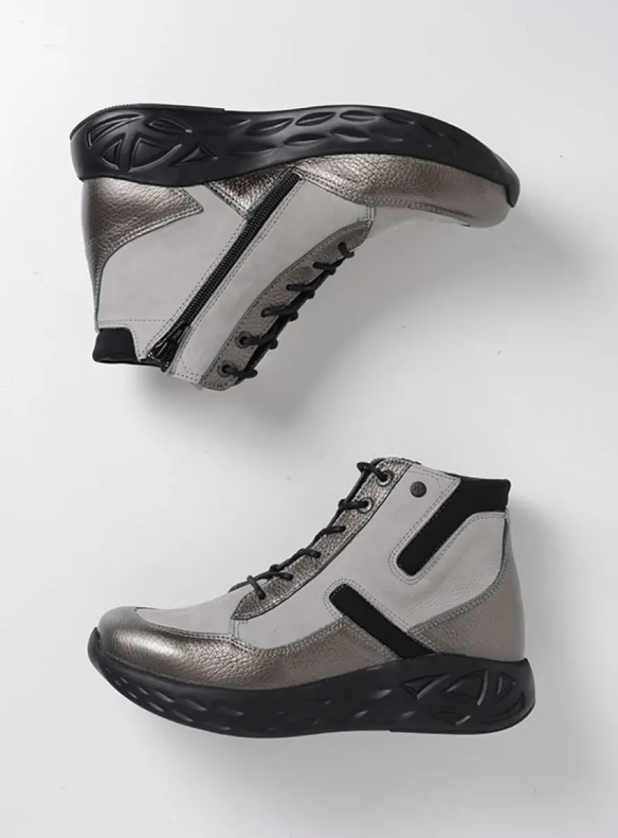 Leap - antraciet combi leer