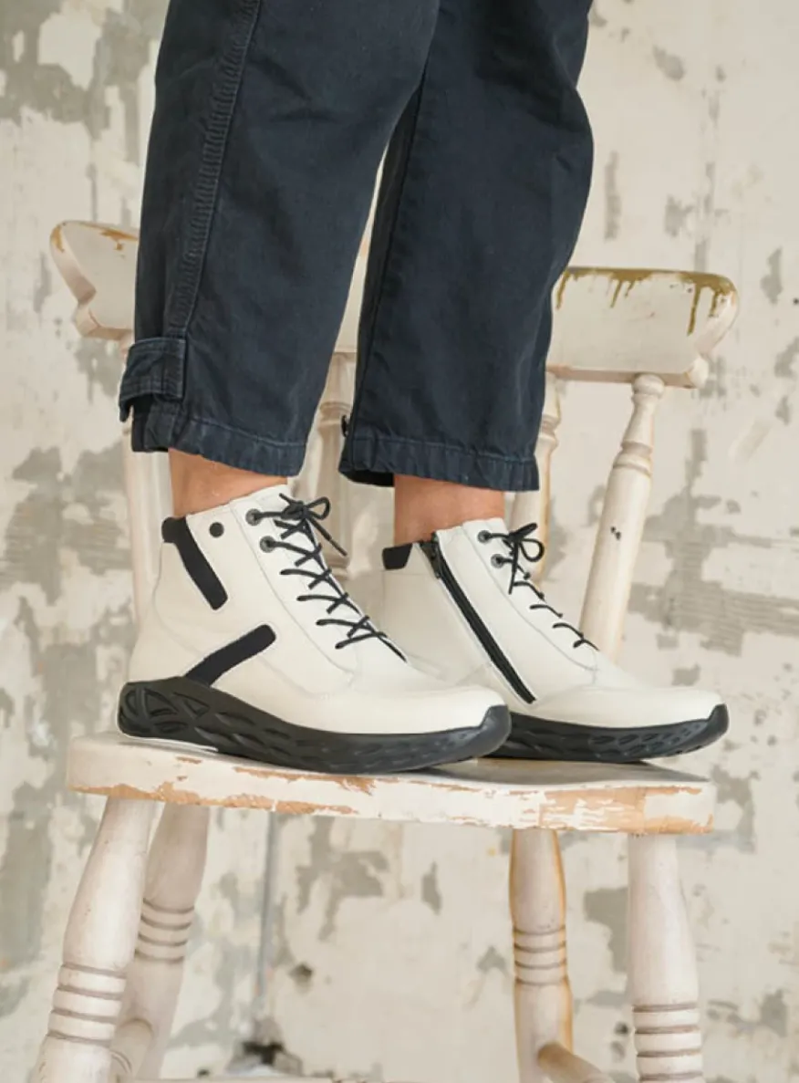 Leap - wit combi leer