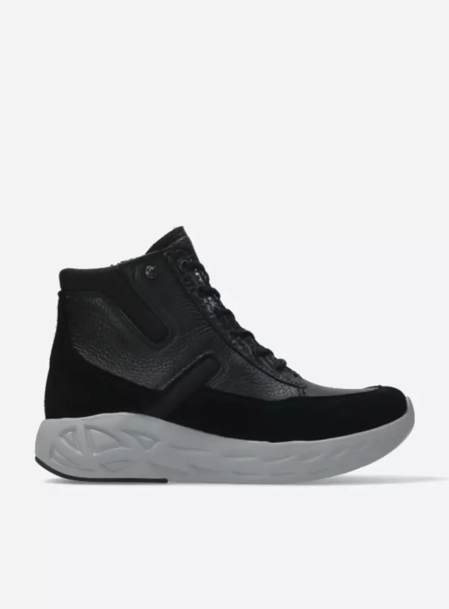 Leap - zwart combi leer