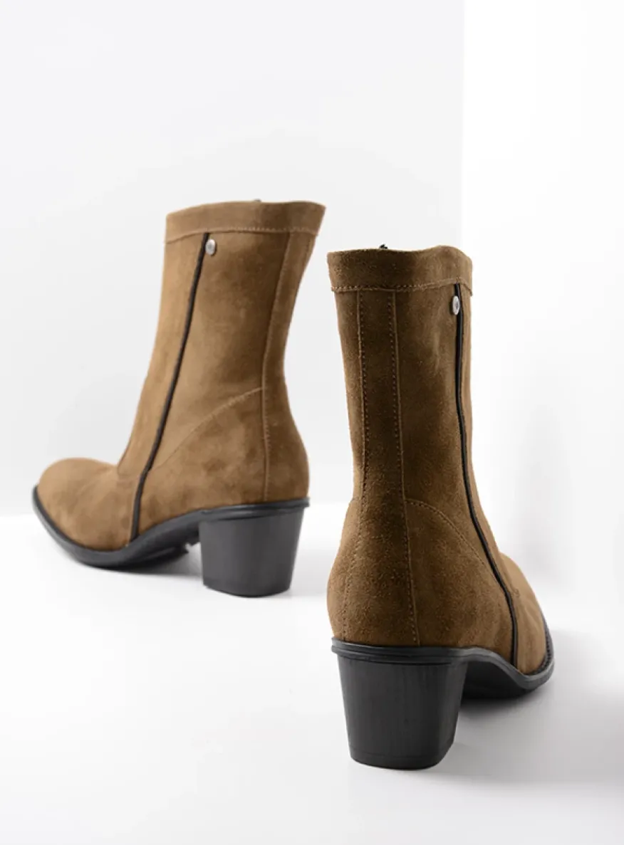 Mallow - donker taupe suede