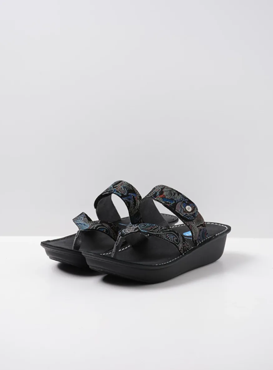 Martinique - zwart/blauw suede