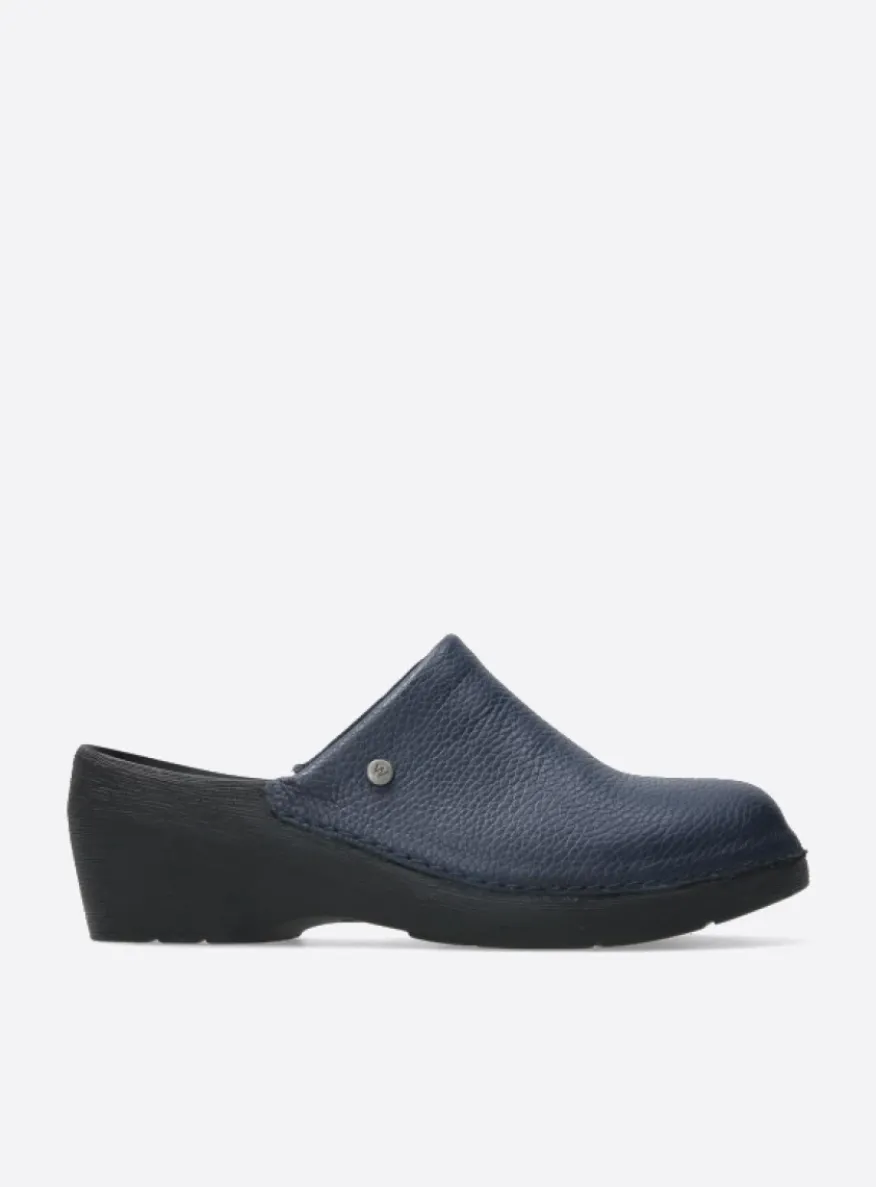 Multi Clog - blauw leer