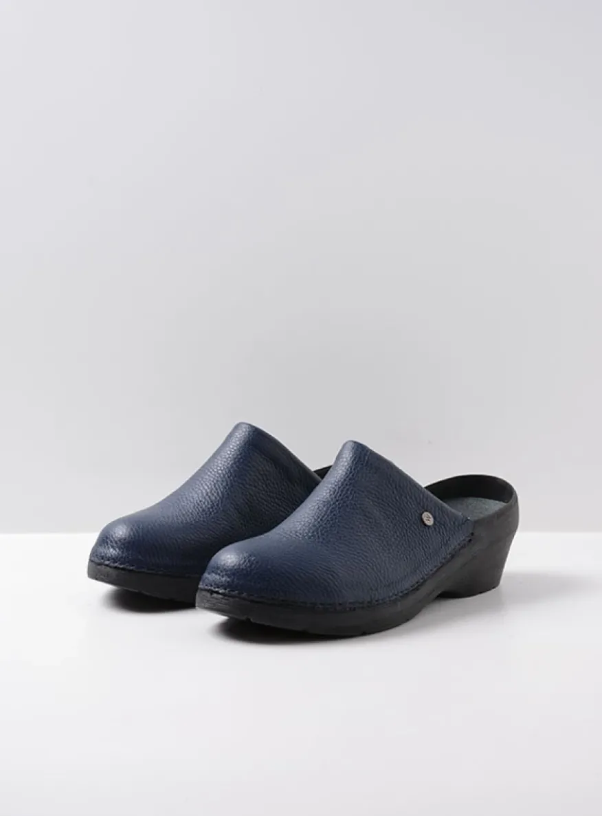 Multi Clog - blauw leer