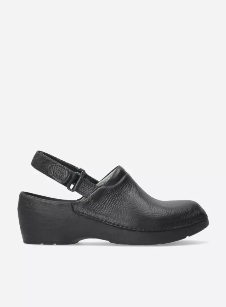 Multi Strap Clog - zwart leer