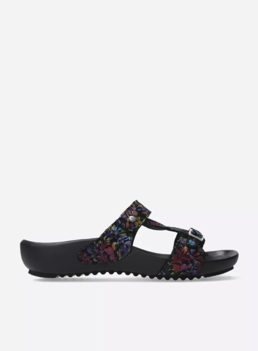 O'Connor - zwart/multi flower nubuck