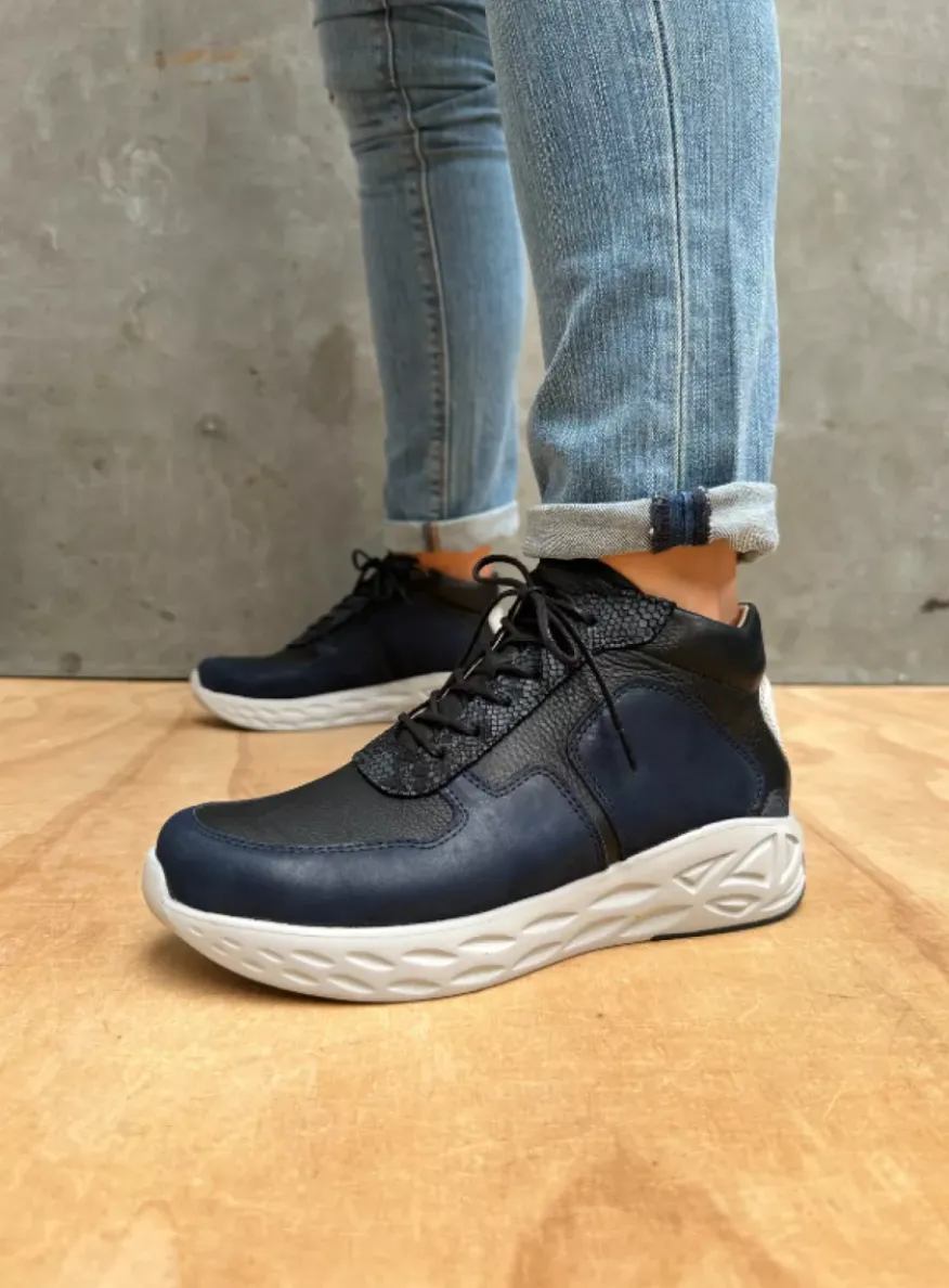 Pep S2F - denim combi stretch leer