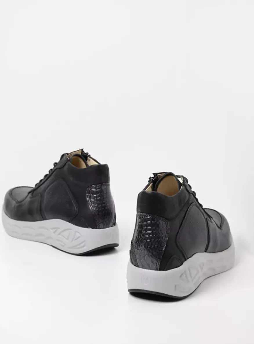 Pep S2F - zwart combi stretchleer