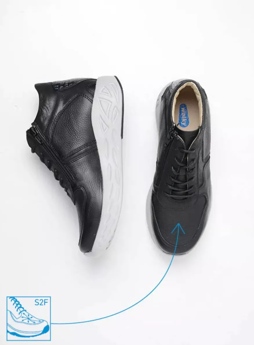 Pep S2F - zwart combi stretchleer