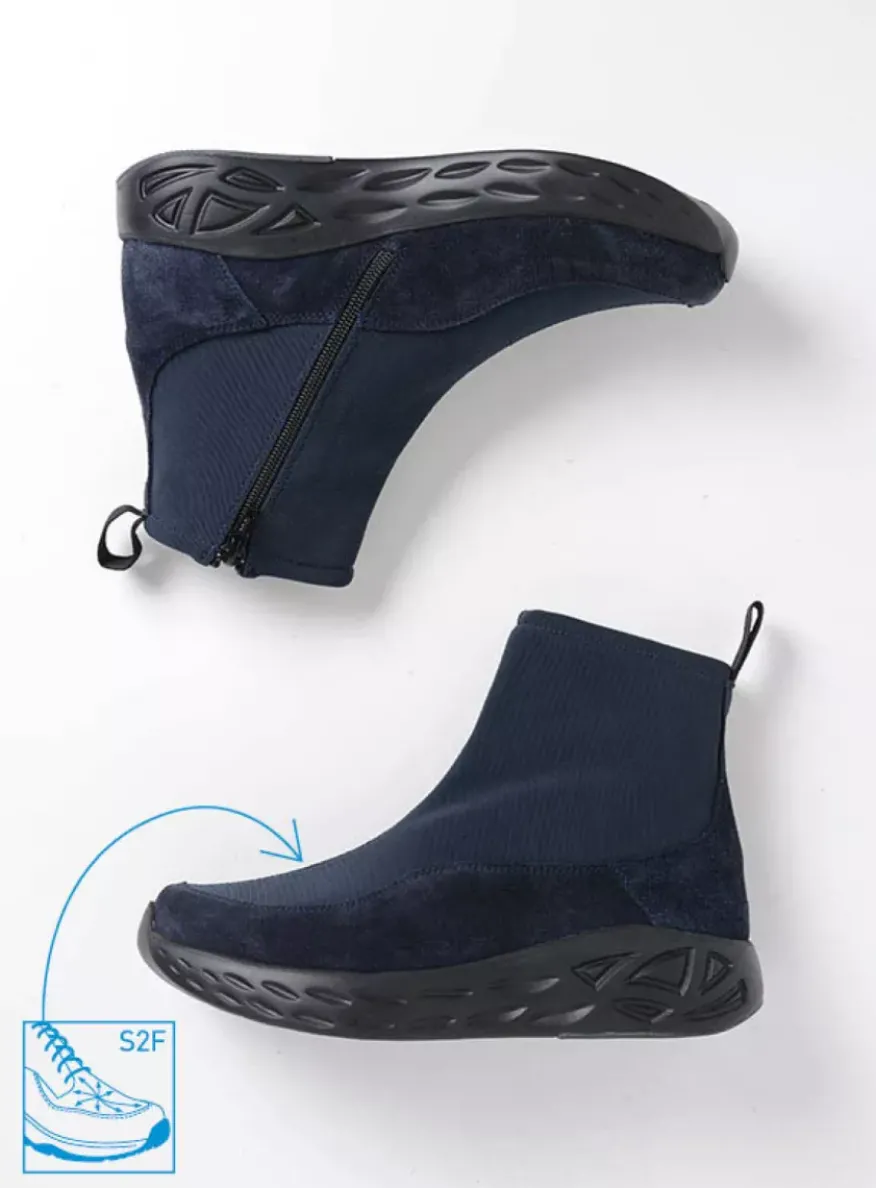 Rebound S2F - blauw stretch suede