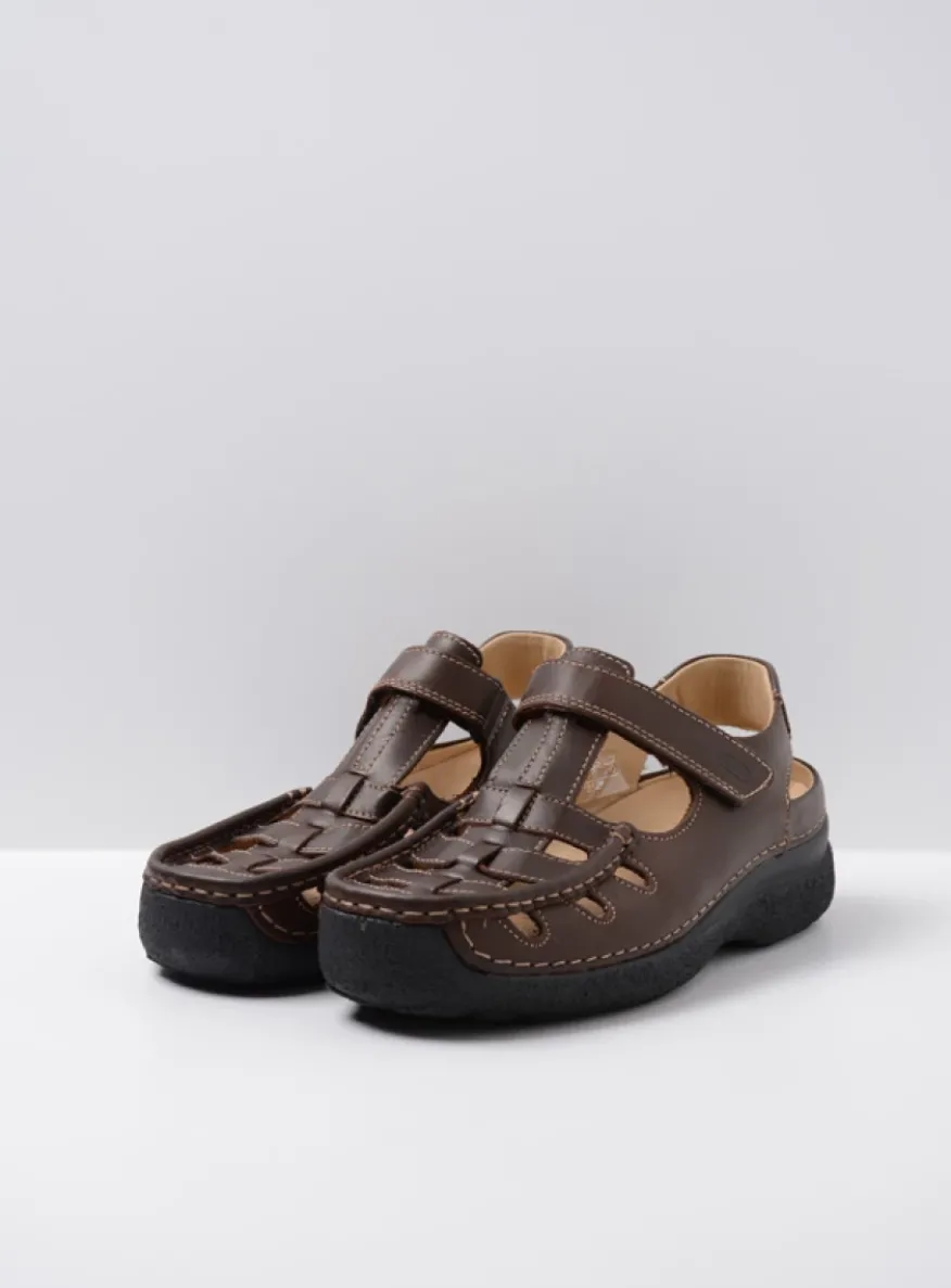 Roll Sandal Men - bruin leer