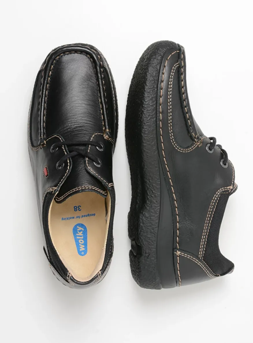 Roll Shoe - zwart leer