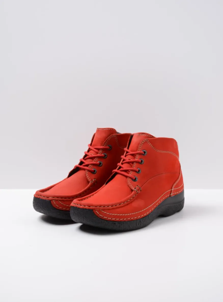Roll Shoot - donkerrood nubuck