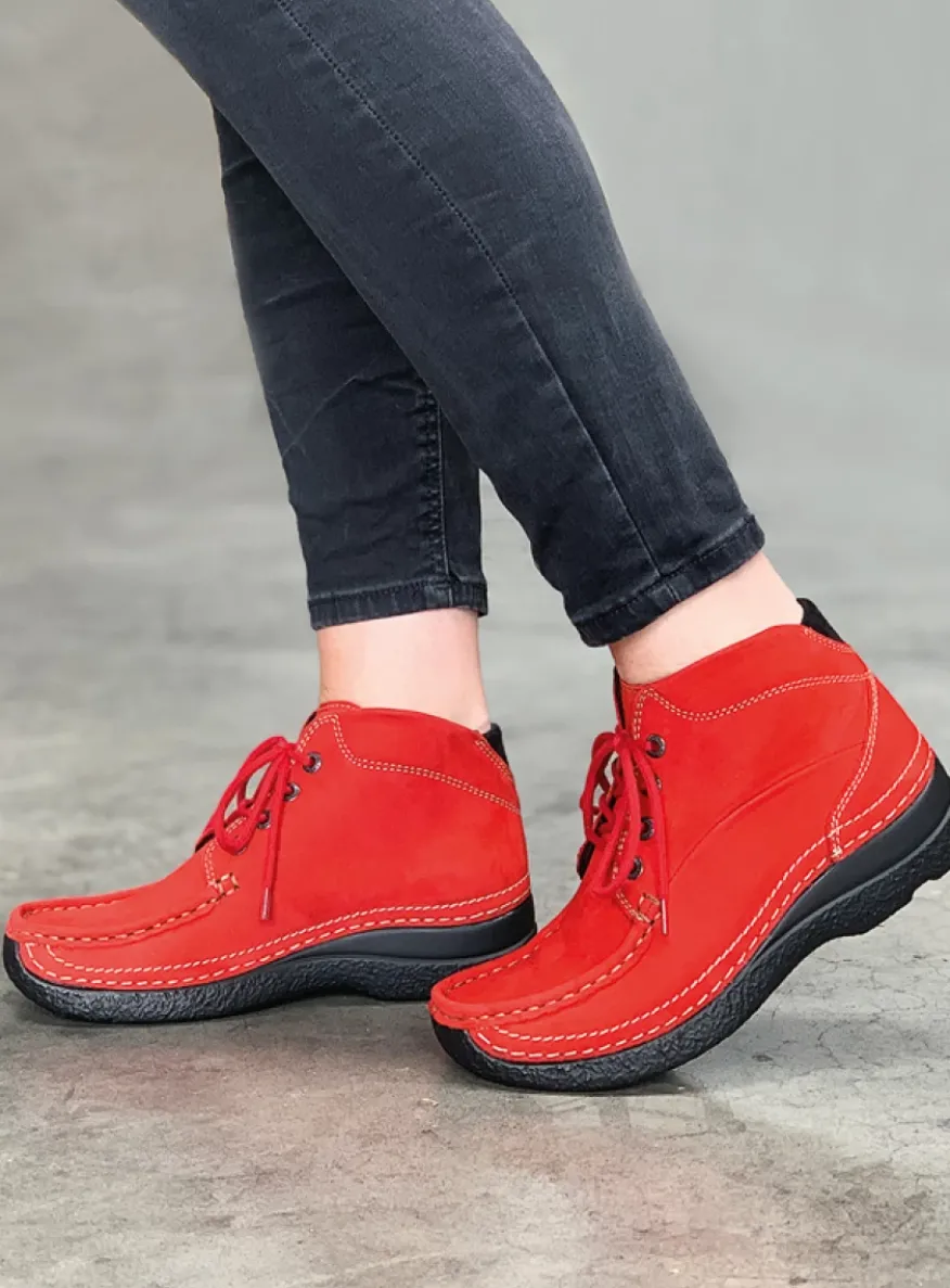 Roll Shoot - donkerrood nubuck