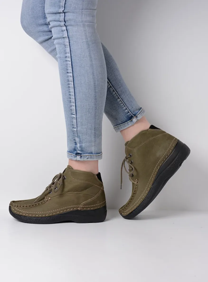 Roll Shoot - pesto groen nubuck