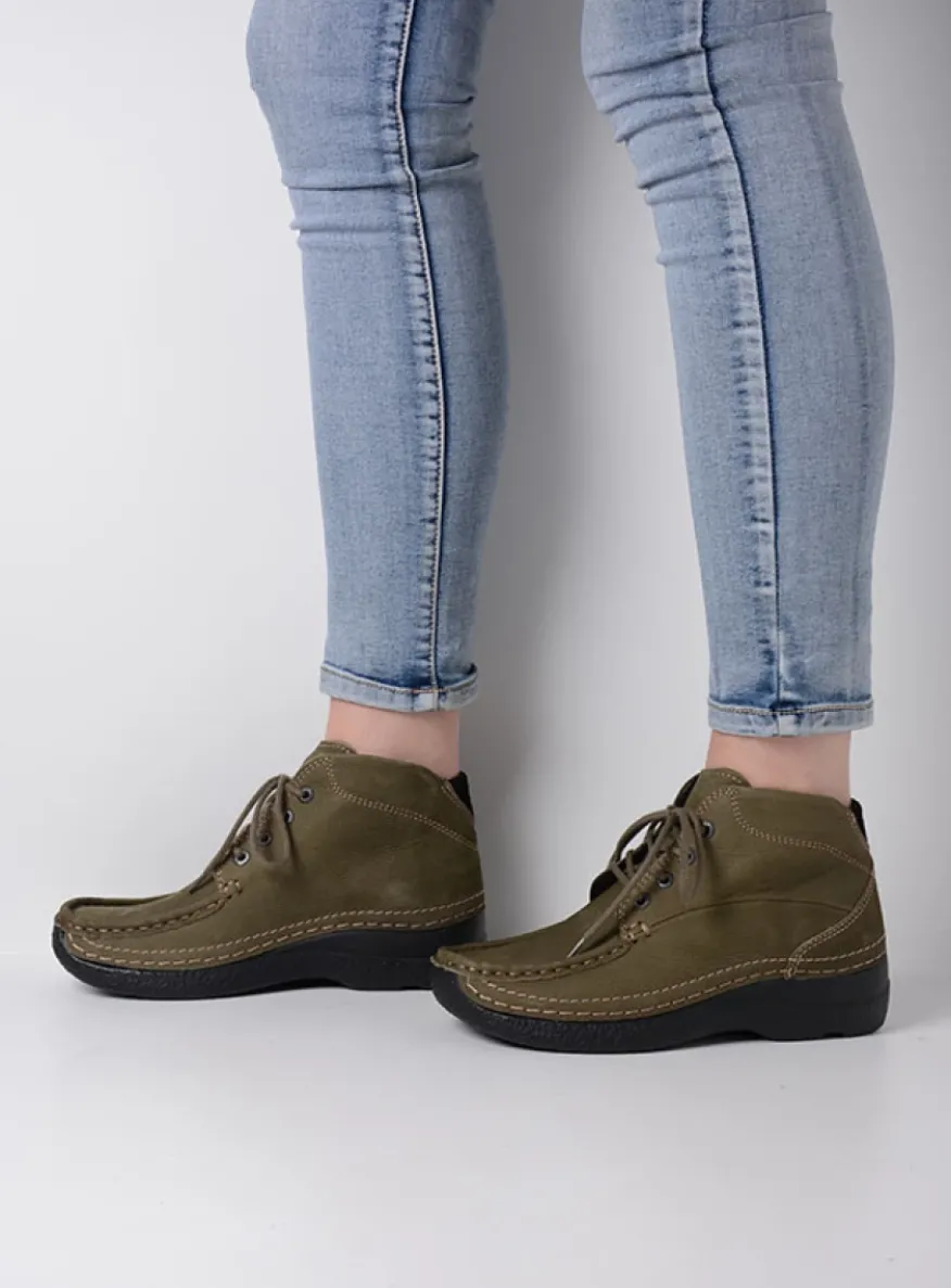 Roll Shoot - pesto groen nubuck