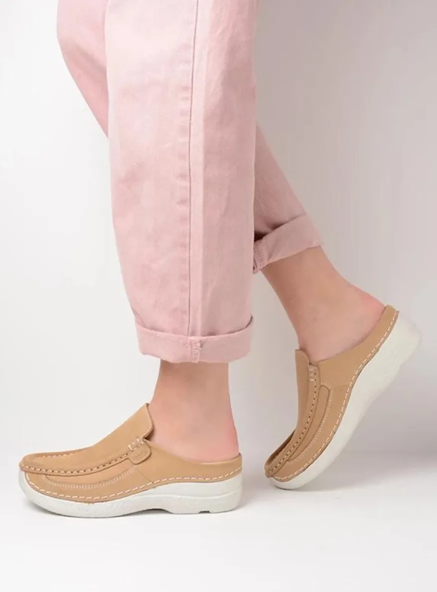 Roll Slide - beige nubuck