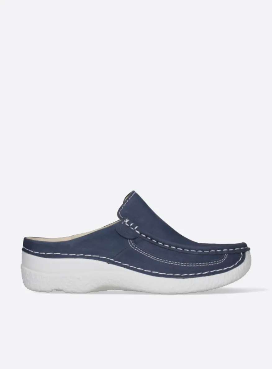 Roll Slide - denim nubuck