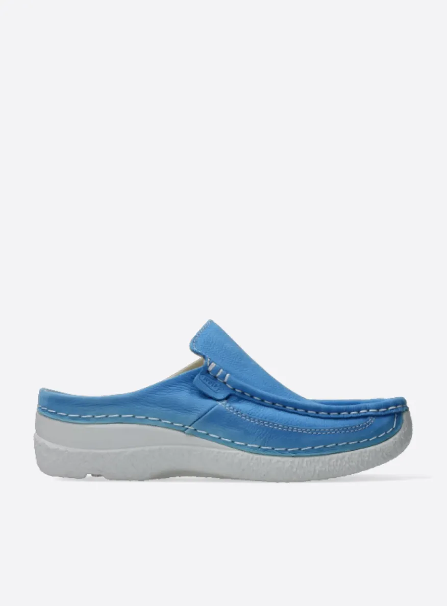 Roll Slide - hemelsblauw nubuck