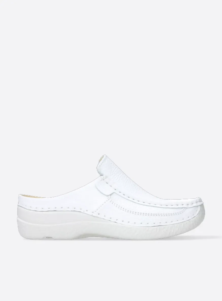 Roll Slide - wit leer