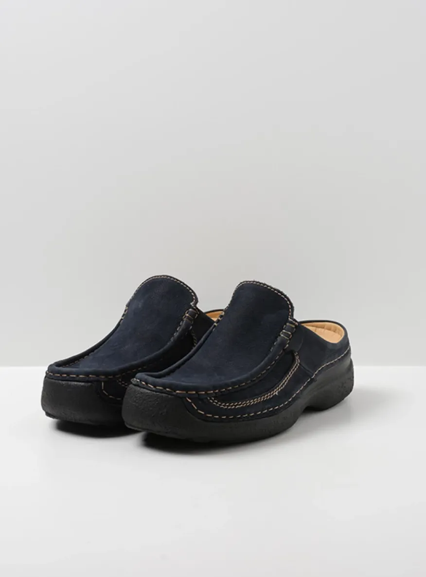 Roll Slide men - blauw nubuck