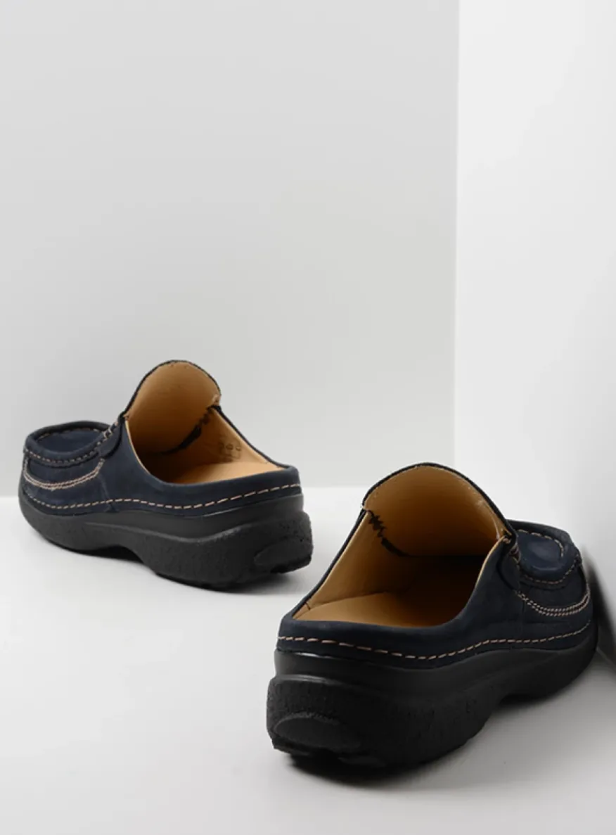 Roll Slide men - blauw nubuck