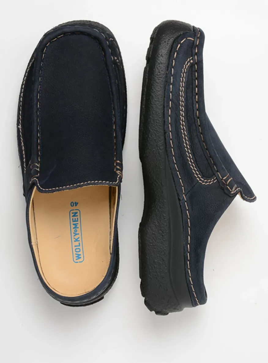 Roll Slide men - blauw nubuck