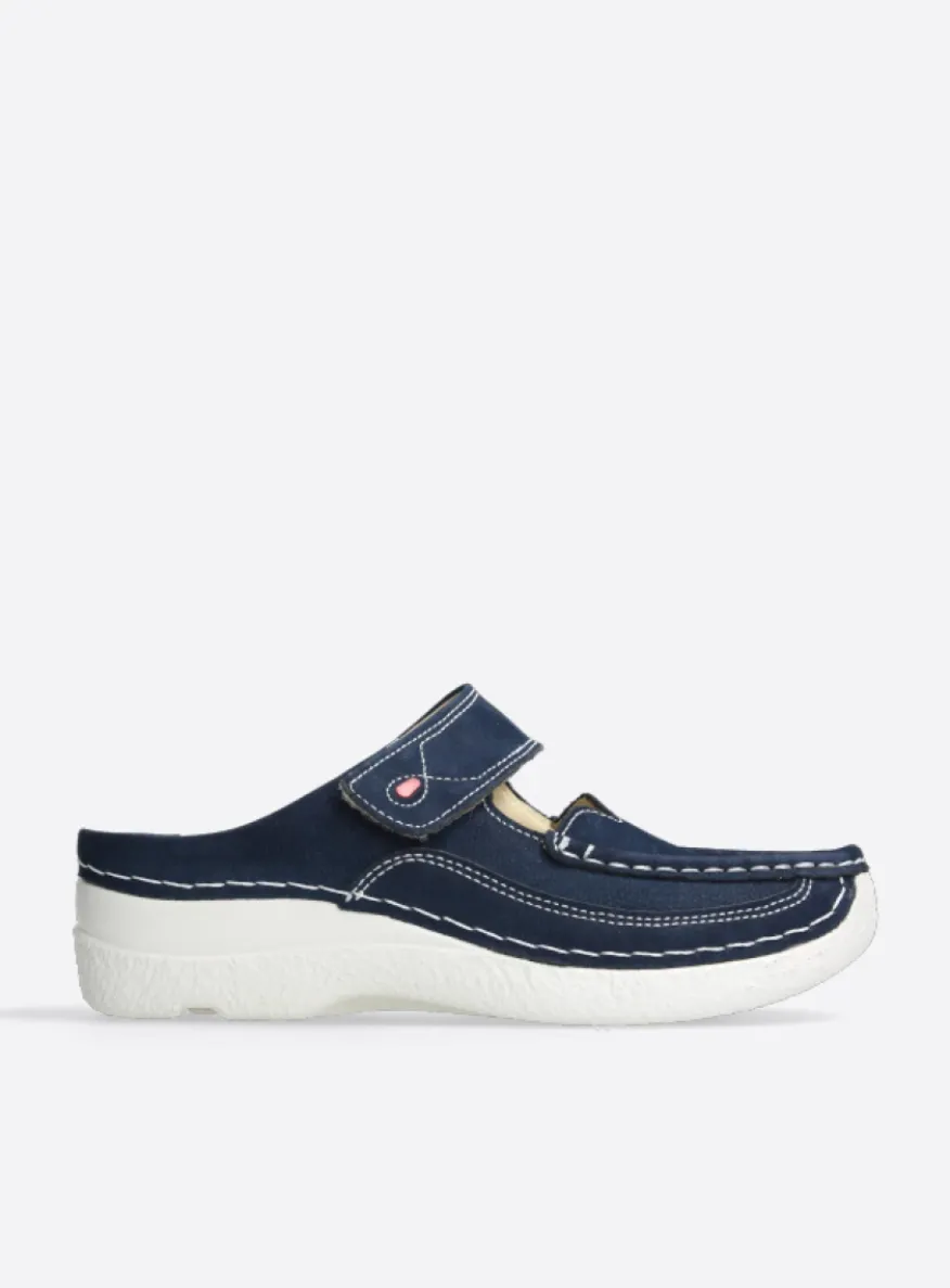 Roll Slipper - denim nubuck