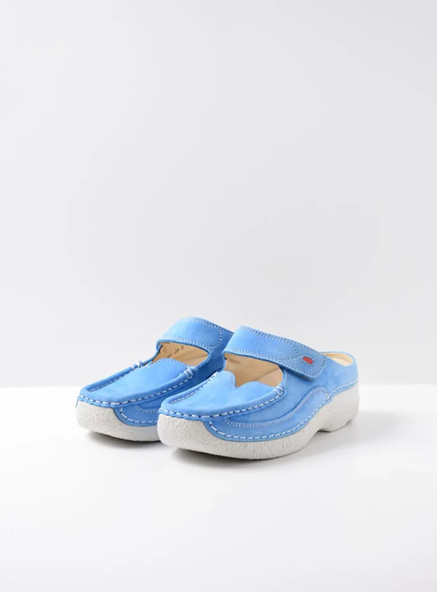 Roll Slipper - hemelsblauw nubuck