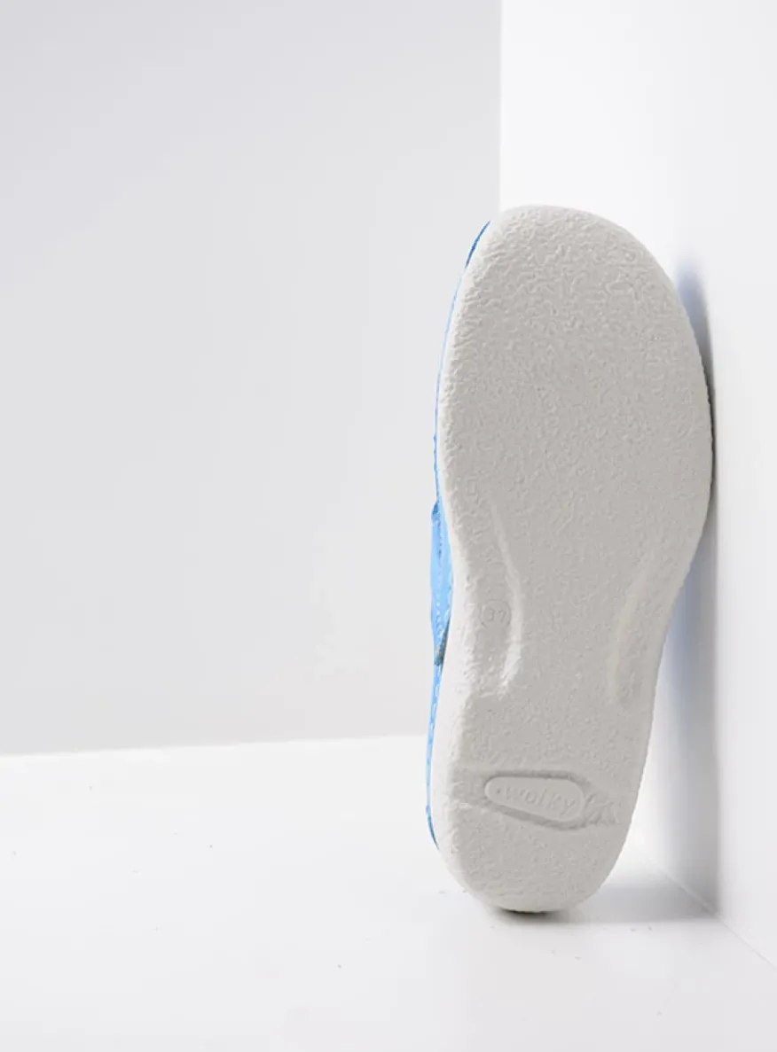 Roll Slipper - hemelsblauw nubuck