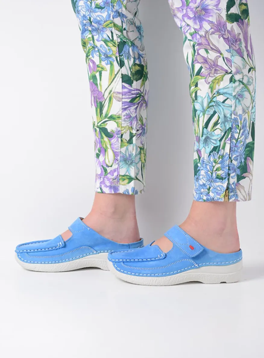 Roll Slipper - hemelsblauw nubuck