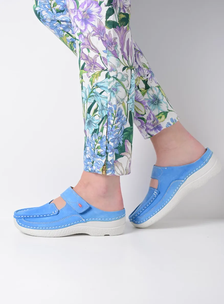 Roll Slipper - hemelsblauw nubuck