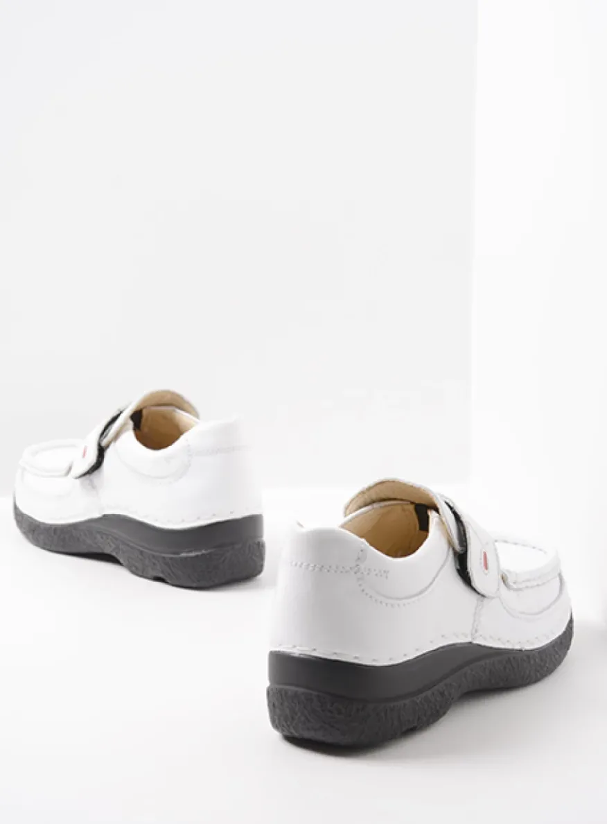 Roll Strap - wit leer