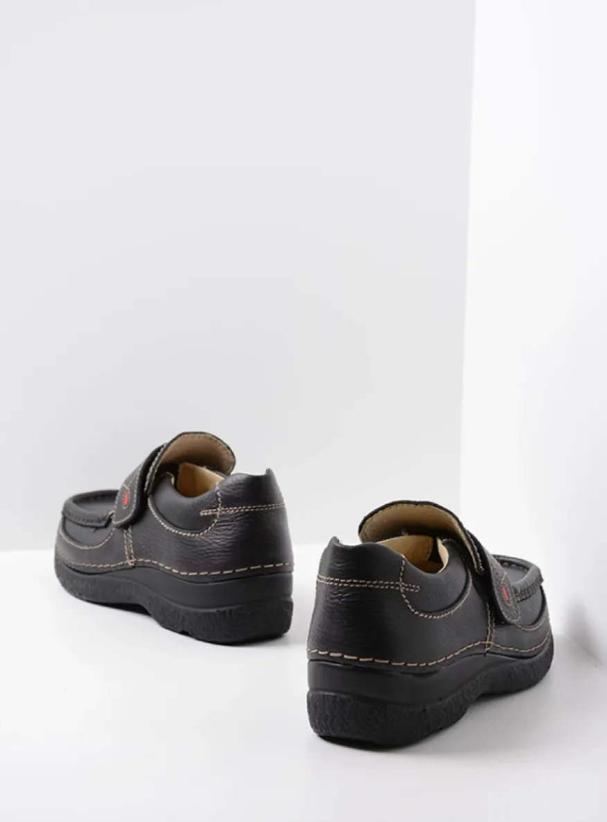 Roll Strap - zwart leer