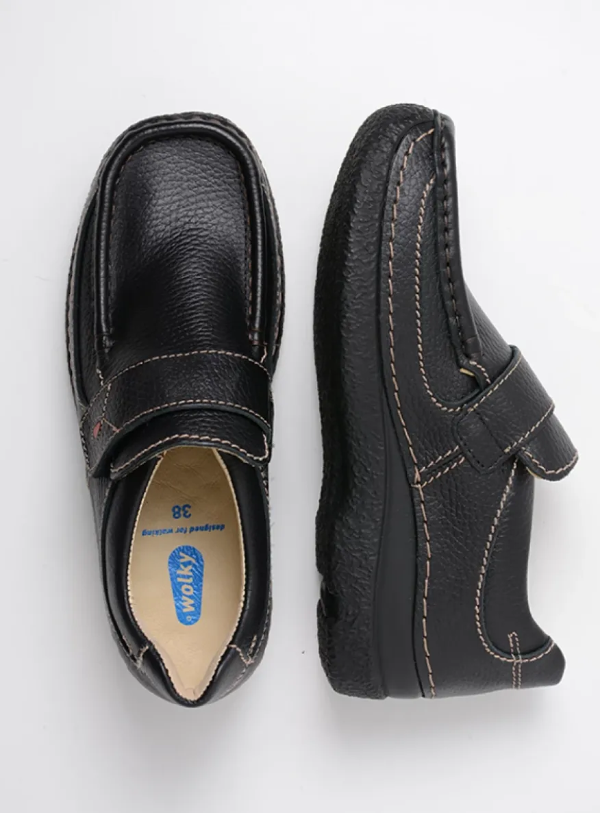 Roll Strap - zwart leer