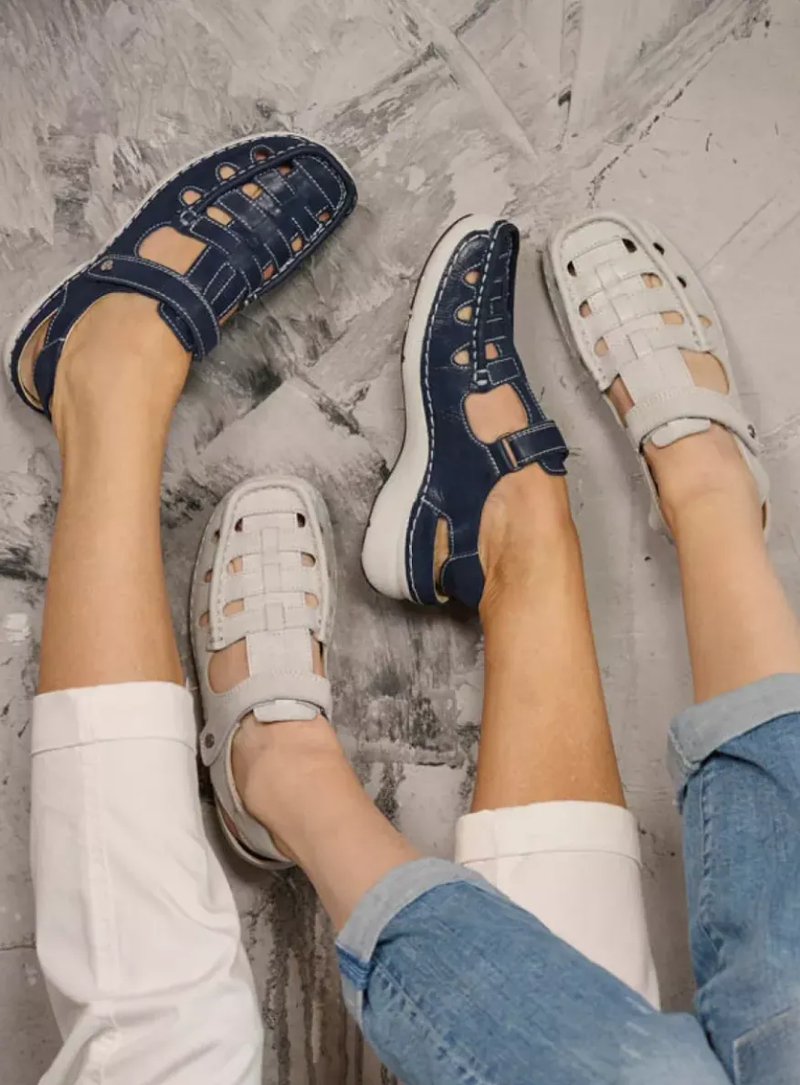 Rolling Sun - denim effectleer