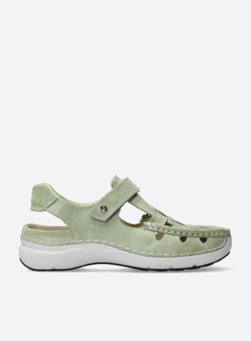 Rolling Sun - lichtgroen effectleer