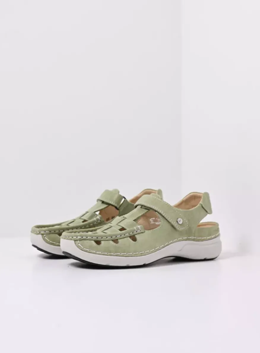 Rolling Sun - lichtgroen effectleer