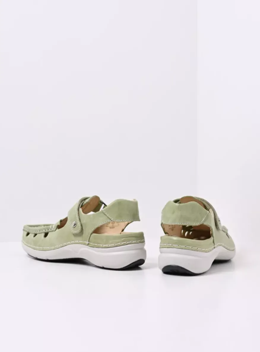 Rolling Sun - lichtgroen effectleer