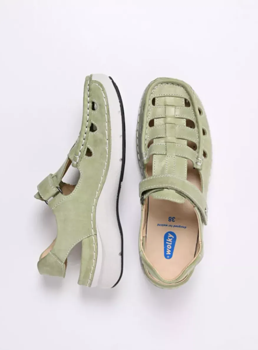 Rolling Sun - lichtgroen effectleer