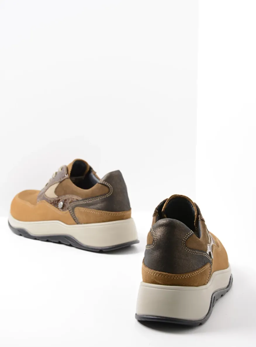 Sappho - cognac combi leer