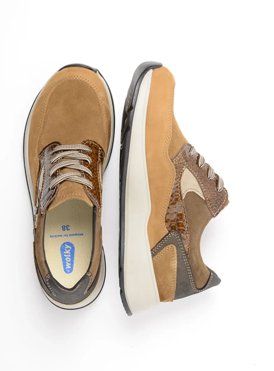 Sappho - cognac combi leer