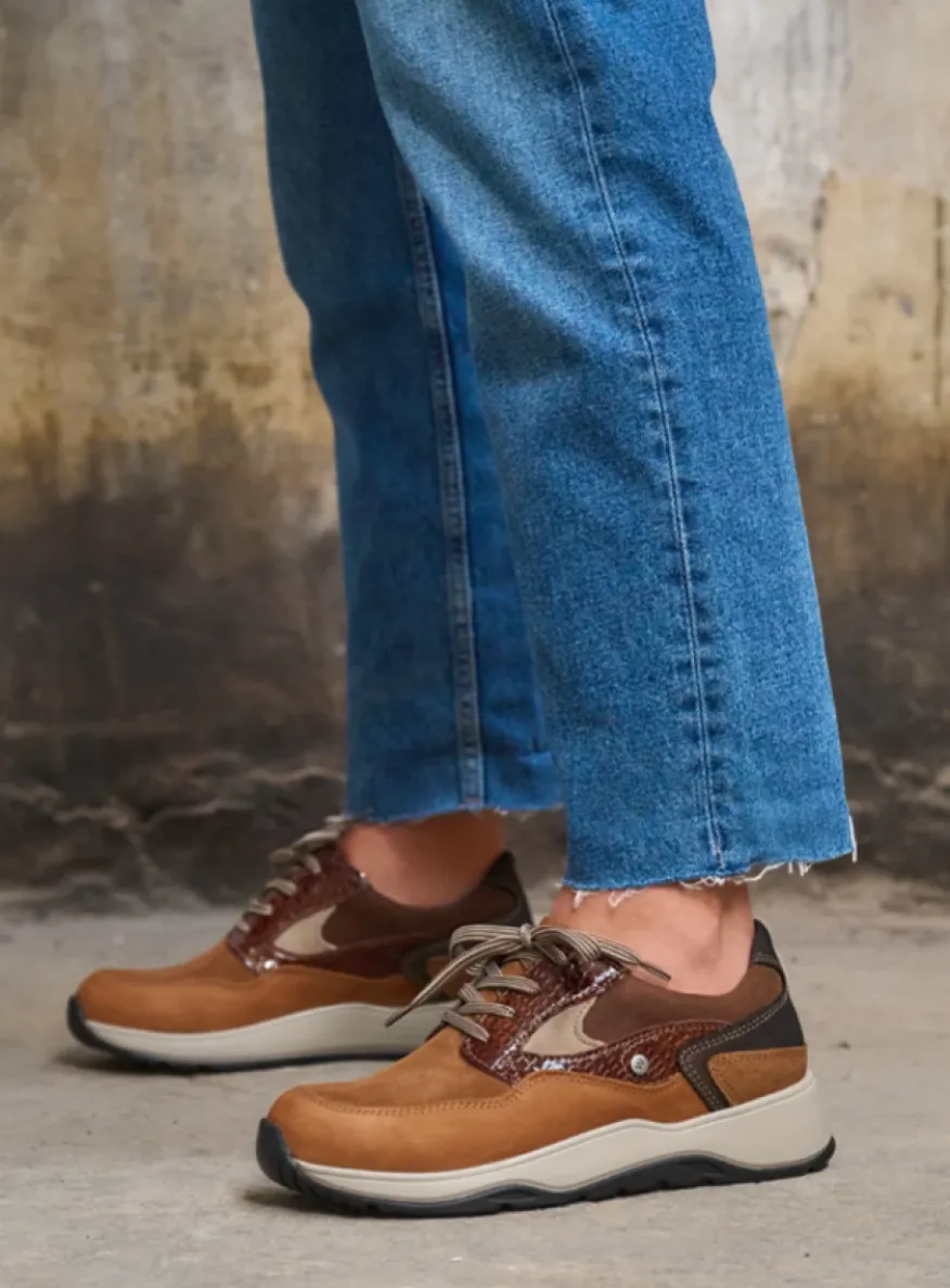 Sappho - cognac combi leer